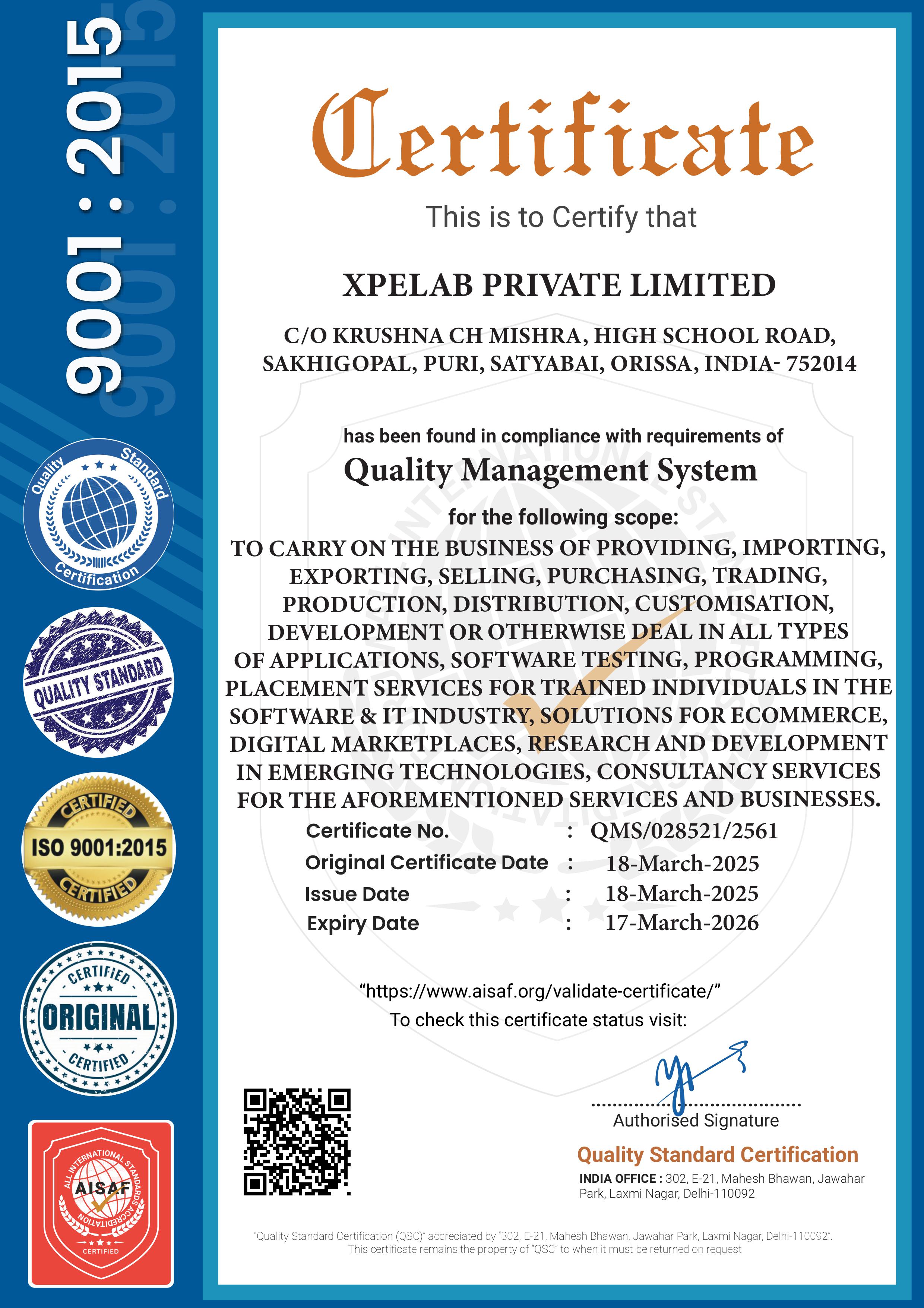 ISO Certification